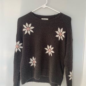 Madewell Floral Intarsia Pullover Sweater
